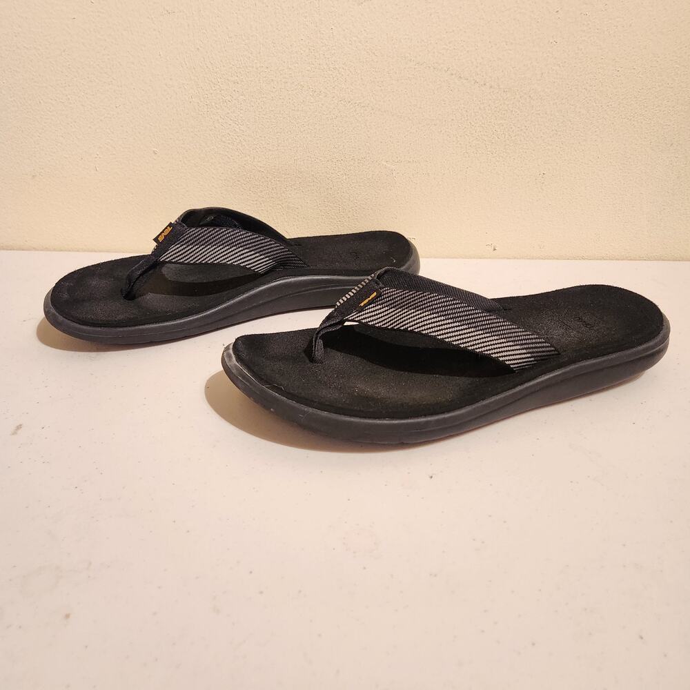Teva Men's Sz 12 Voya Black Flip Flop Outdoors Vacation Shoes